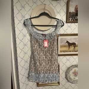 Edikted Light Blue Lace dress